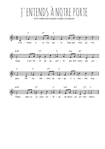 J'entends à notre porte